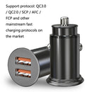 SC-H03-30W SC-H03-30W 12V / 1.5A QC3.0 Dual USB Mini Zinc Alloy Fast Charging Car Charger(Black)