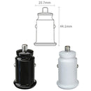 2 PCS C8-K Mini Plastic Dual USB Car Charger With Ambient Light, Current: 4.8A (Black)