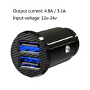 2 PCS C8-K Mini Plastic Dual USB Car Charger With Ambient Light, Current: 4.8A (Black)