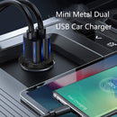 2 PCS C8-K Mini Plastic Dual USB Car Charger With Ambient Light, Current: 4.8A (Black)