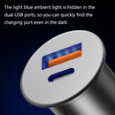 SC-G03 30W PD 3.0 USB-C / Type-C + QC 3.0 USB Mini Zinc Alloy Fast Charging Car Charger(Black)