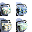 Multifunctional Baby Stroller Storage Bag, Colour: White Dinosaur + Side Pocket