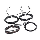 2 PCS TZ486 Personality Retro Woven Leather DIY Combination Bracelet(4 In 1)
