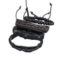 2 PCS TZ486 Personality Retro Woven Leather DIY Combination Bracelet(4 In 1)