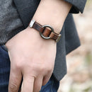 3 PCS P01996 Personality Men Leather Simple Retro Circle Bracelet