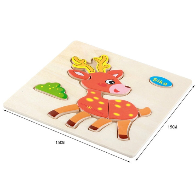 10 PCS Children Educational Toy Wooden Cartoon Jigsaw Puzzle(Train)