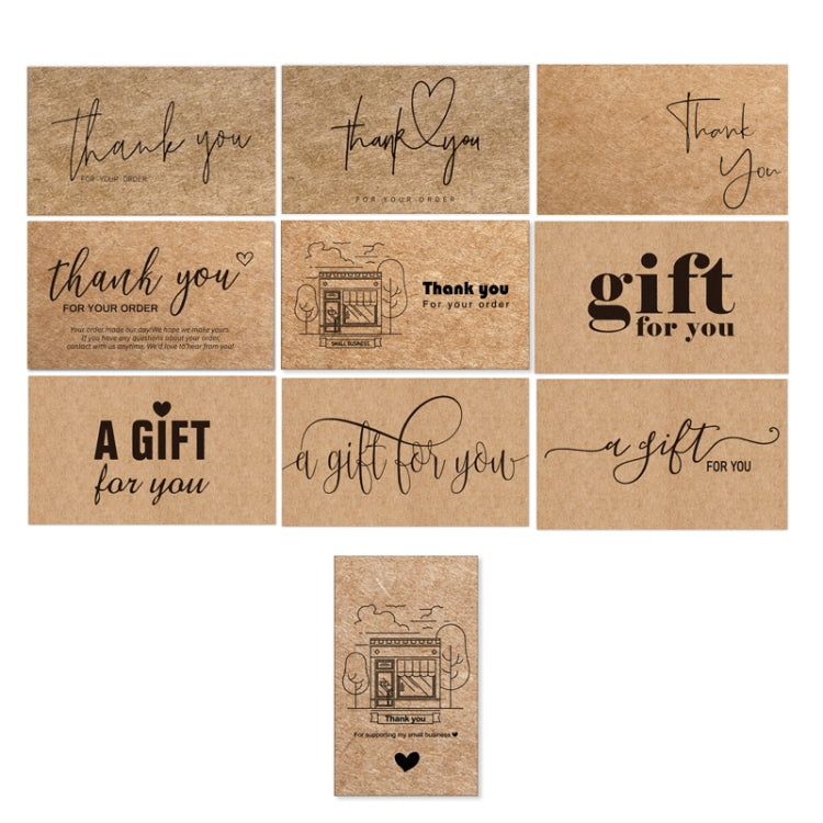 1000 PCS Coated Paper Thank You Card Gift Card Packaging English Card(K4)