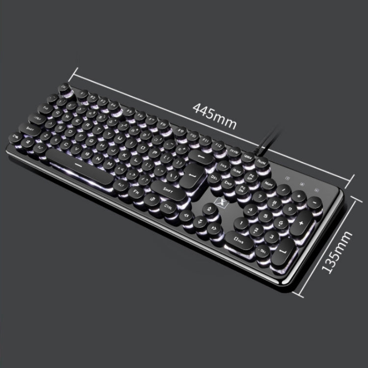 XINMENG 620 Manipulator Feel Luminous Gaming Keyboard + Macro Programming Mouse Set, Colour: Crystal Black Mixed Light Retro