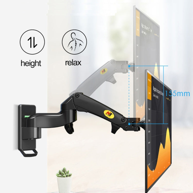 NORTH BAYOU Universal Telescopic Rotating Lifting Monitor Bracket, Model: F150 (Black)