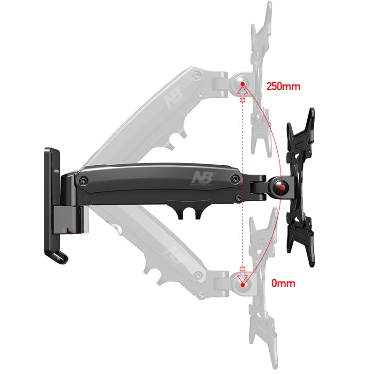 NORTH BAYOU Universal Telescopic Rotating Lifting Monitor Bracket, Model: F425 (Black)