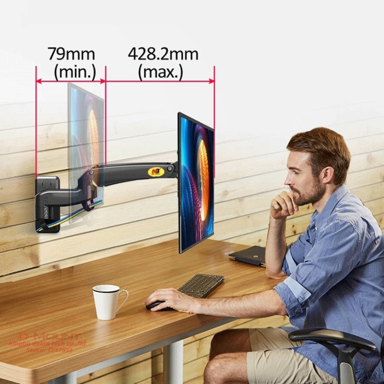 NORTH BAYOU Universal Telescopic Rotating Lifting Monitor Bracket, Model: F300 (Black)