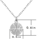 2 PCS Three-Dimensional Sports Ball Pendant Necklace,Style: Women Basketball K Gold