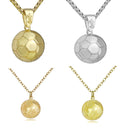 2 PCS Three-Dimensional Sports Ball Pendant Necklace,Style: Women Football White K