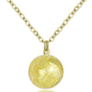 2 PCS Three-Dimensional Sports Ball Pendant Necklace,Style: Women Football 18K Gold