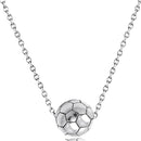 2 PCS Three-Dimensional Sports Ball Pendant Necklace,Style: Women Football White