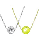 2 PCS Three-Dimensional Sports Ball Pendant Necklace,Style: Women Football White