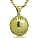 2 PCS Three-Dimensional Sports Ball Pendant Necklace,Style: Men Volleyball 18K Gold
