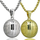 2 PCS Three-Dimensional Sports Ball Pendant Necklace,Style: Men Volleyball 18K Gold