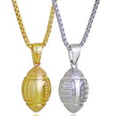 2 PCS Three-Dimensional Sports Ball Pendant Necklace,Style: Men Rugby White K