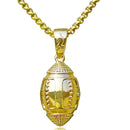 2 PCS Three-Dimensional Sports Ball Pendant Necklace,Style: Men Rugby 18K Gold