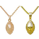 2 PCS Three-Dimensional Sports Ball Pendant Necklace,Style: Women Rugby Champagne Gold