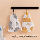 Home Kitchen Bathroom Cute Cat Hand Towel(Yellow)