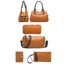 20818 4 in 1 Ladies Fashion Diagonal Handbag Retro Large-Capacity Bag(Brown)
