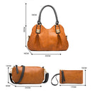 20818 4 in 1 Ladies Fashion Diagonal Handbag Retro Large-Capacity Bag(Brown)