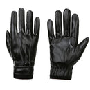 Winter Men PU Leather Touch Screen Plush Lining Warm Cycling Gloves, Size: Free Size(Black)