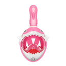 Cartoon Kids Full Dry Diving Mask Swimming Anti-Fog Snorkeling Mask, Size: XS(Shark Pink)