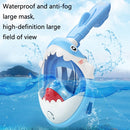 Cartoon Kids Full Dry Diving Mask Swimming Anti-Fog Snorkeling Mask, Size: XS(Shark Blue)