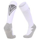Thick Terry Non-Slip Sports Socks Over The Knee Stockings, Size: Adult Free Size(White)