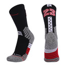 Men Terry Non-Slip Mid-Tube Sports Socks Basketball Socks, Size: Adult Free Size( NO.23 Black Red)