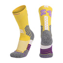 Men Terry Non-Slip Mid-Tube Sports Socks Basketball Socks, Size: Adult Free Size(NO.24 Yellow Purple)
