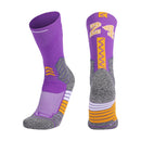 Men Terry Non-Slip Mid-Tube Sports Socks Basketball Socks, Size: Adult Free Size(NO. 24 Purple Yellow)