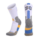 Men Terry Non-Slip Mid-Tube Sports Socks Basketball Socks, Size: Adult Free Size(NO.30 White Blue)