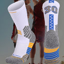 Men Terry Non-Slip Mid-Tube Sports Socks Basketball Socks, Size: Adult Free Size(NO.30 Blue Yellow)