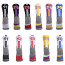 Men Terry Non-Slip Mid-Tube Sports Socks Basketball Socks, Size: Childrens Free Size( No. 23 Black Purple)