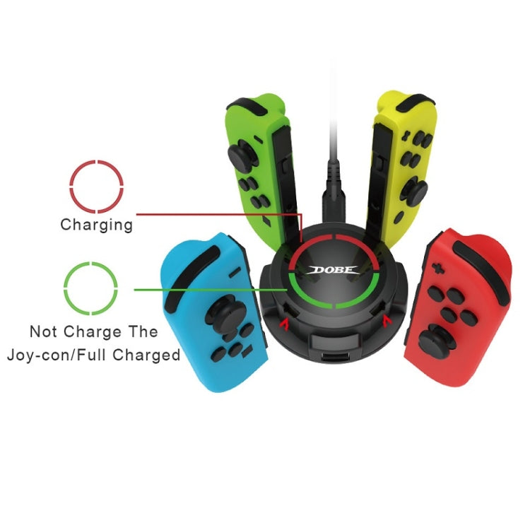 DOBE Round Gamepad With 4 Chargers For Switch Joy-Con(Black)