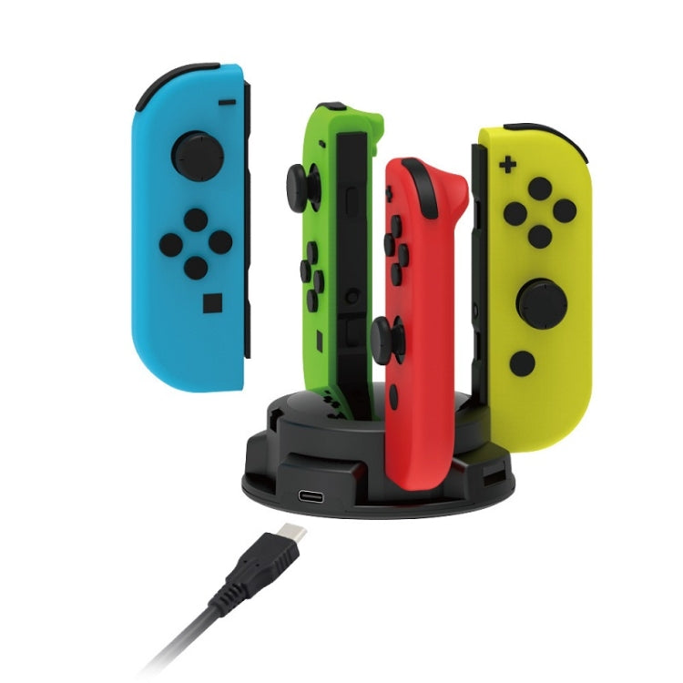DOBE Round Gamepad With 4 Chargers For Switch Joy-Con(Black)