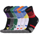 Basketball Socks Thick Towel Bottom High Tube Socks(Black Red)