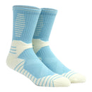Adult Basketball Socks Men Thick Terry Sports Socks(Blue and White)