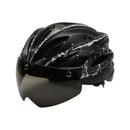 RZ285 Bicycle Outdoor Riding Helmet With Goggles(Black White)