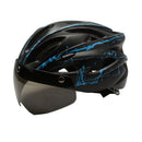 RZ285 Bicycle Outdoor Riding Helmet With Goggles(Dark Blue)