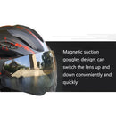 RZ285 Bicycle Outdoor Riding Helmet With Goggles(Dark Blue)
