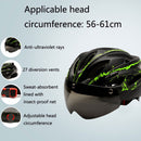 RZ285 Bicycle Outdoor Riding Helmet With Goggles(Black Red)