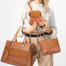 21505 4 in 1 Fashion Lady Messenger Handbags Vintage Crocodile Print Bags(Blue)