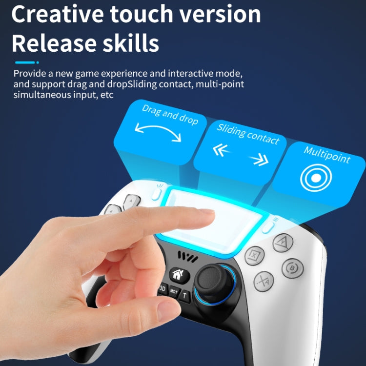 PS-P03 Cool Lighting 3D Adjustable Wireless Gamepad For PS4 / PS5 / Switch / PC(Black)