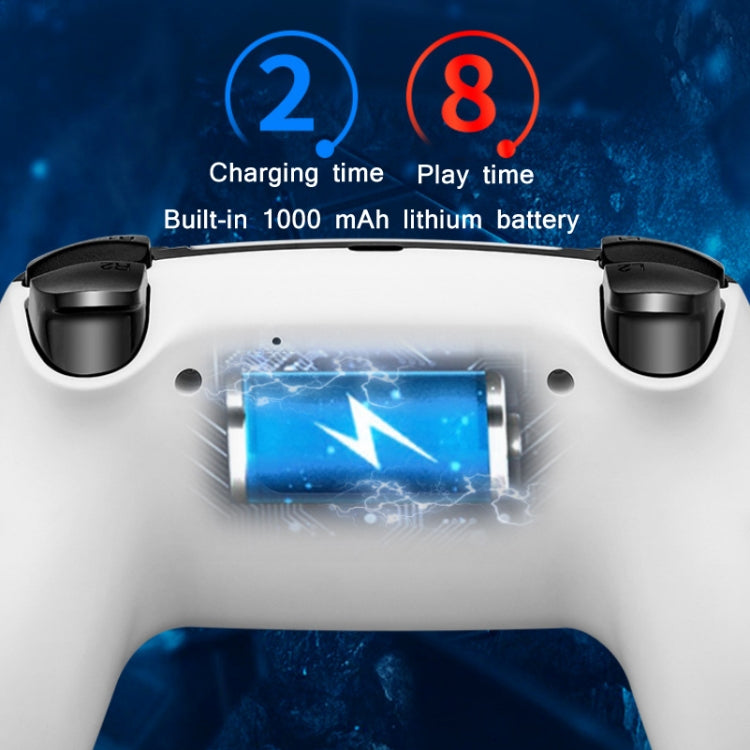 PSS-P04 Bluetooth 4.0 Wireless Dual-Vibration Gamepad For PS4 / Switch / PC / Steam(Athen White)