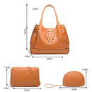 002 3 in 1 Ladies Rivet Diagonal Handbags PU Large-Capacity Bags(Pink)